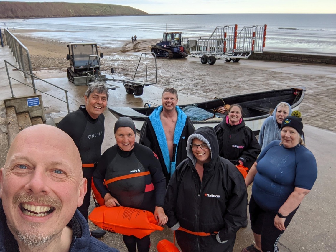 Swimming at Filey Beach